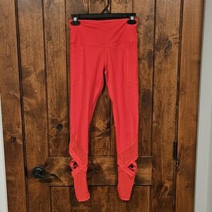 VS Sport Knockout Red Athletic Mesh Cutout Leggings w/ Pockets size XS